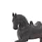 Traditional Brown Polystone Standing Horse Table Sculpture, 9&#x22; x 9&#x22; x 3&#x22;